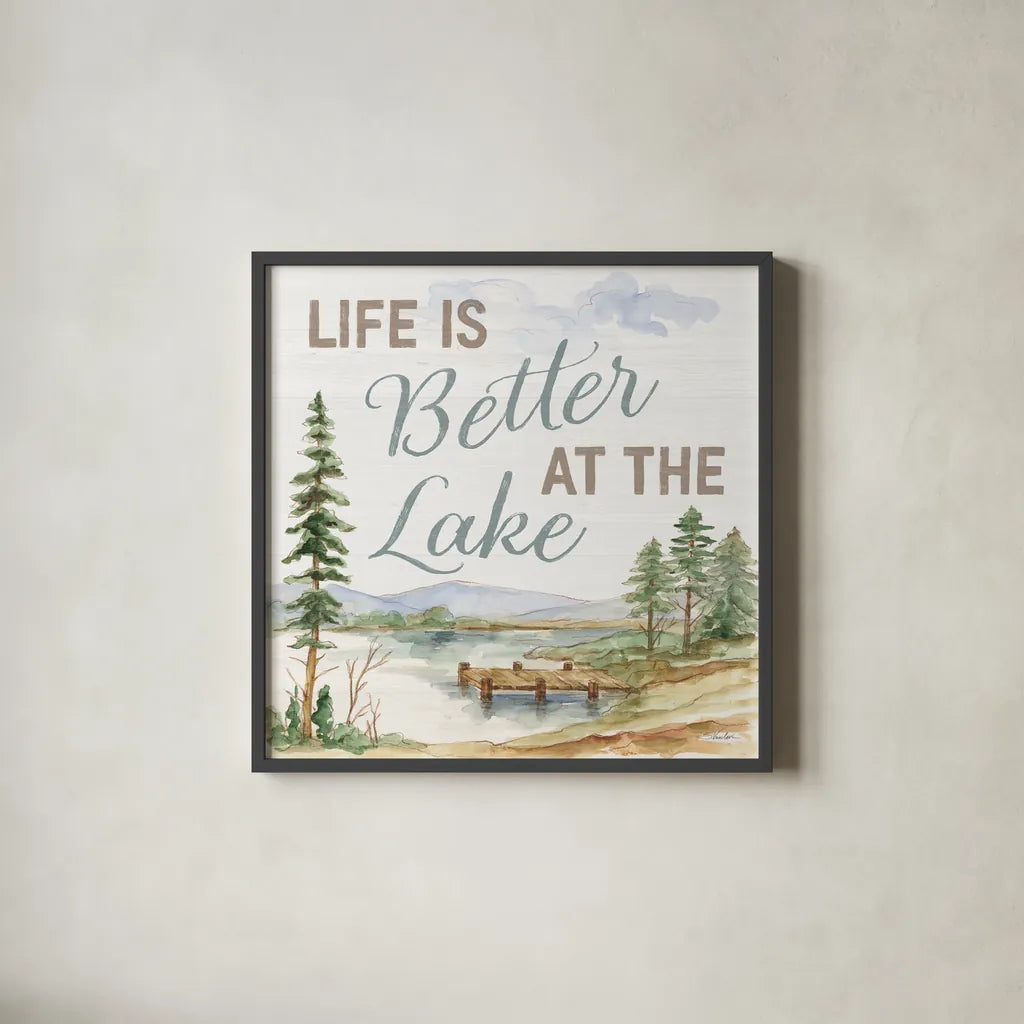 Rustic Retreat VI by Silvia Vassileva. Shown in a sleek black glass frame for a contemporary gallery look. Available as an archival giclee rolled canvas, fine art paper, or poster print. SKU 94463a.