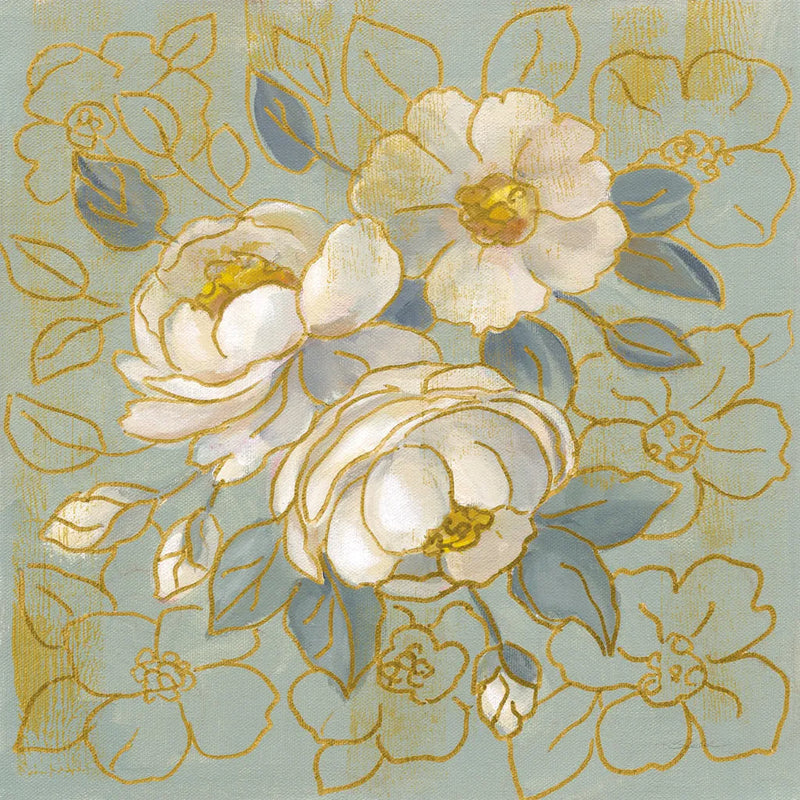 Sage Floral I by Silvia Vassileva. SKU 65678a. Archival Giclee Fine art print for wall decor.