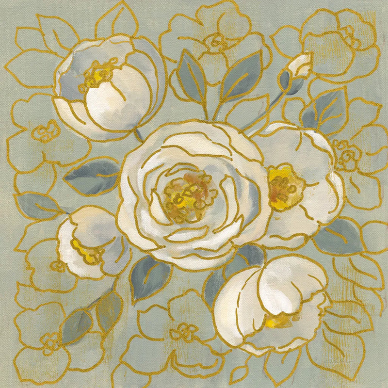Sage Floral II by Silvia Vassileva. SKU 65679a. Archival Giclee Fine art print for wall decor.