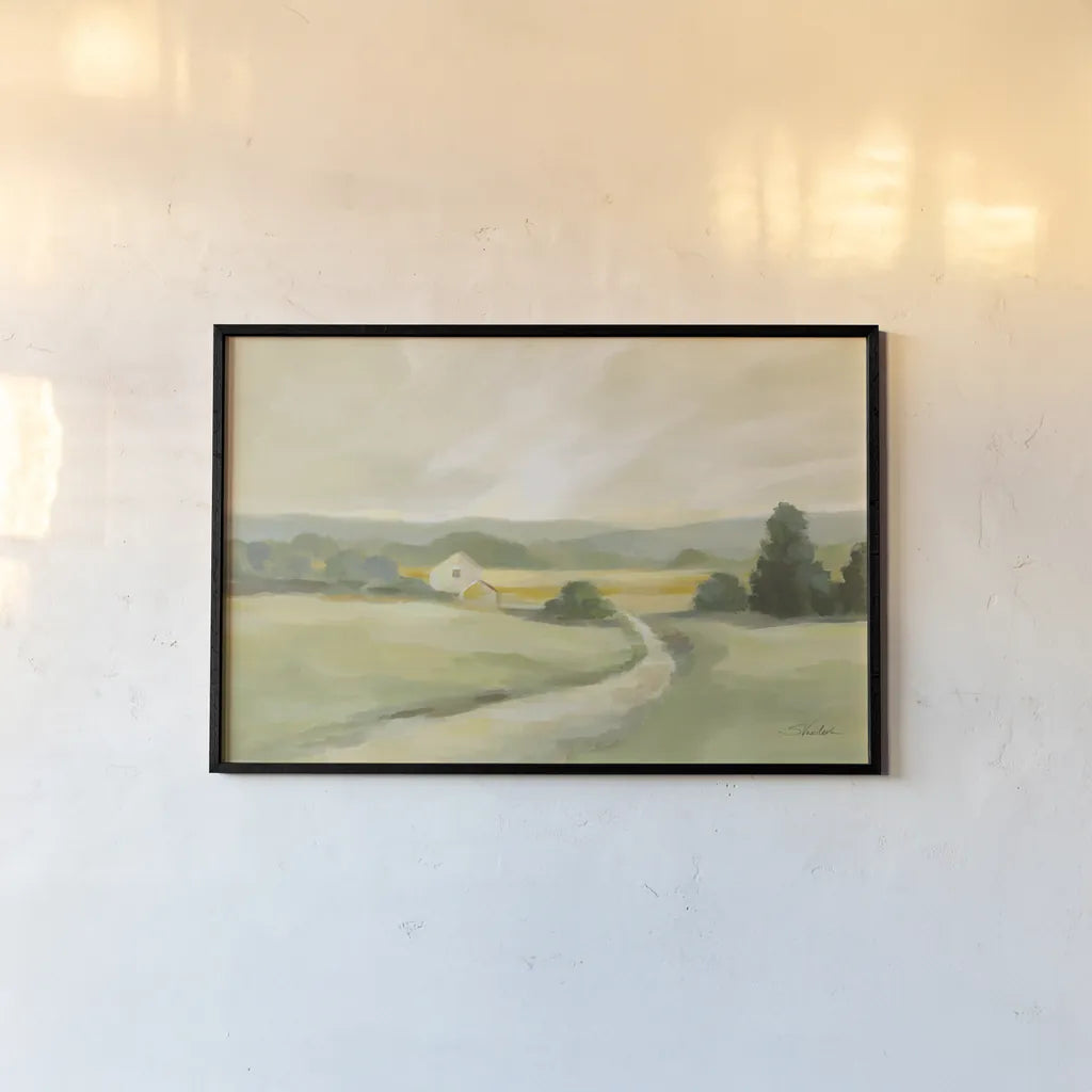 Sage Hills Barn Crop by Silvia Vassileva. shown as a paper print in a black flame. Available as a archival giclee rolled canvas, fine art paper, or poster print. SKU 68840i.