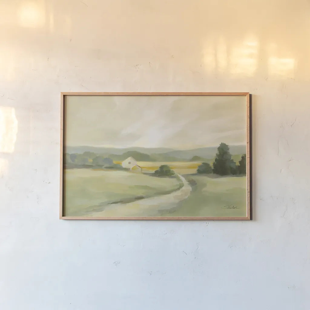 Sage Hills Barn Crop by Silvia Vassileva. shown as a paper print in a natural frame. Available as a archival giclee rolled canvas, fine art paper, or poster print. SKU 68840i.