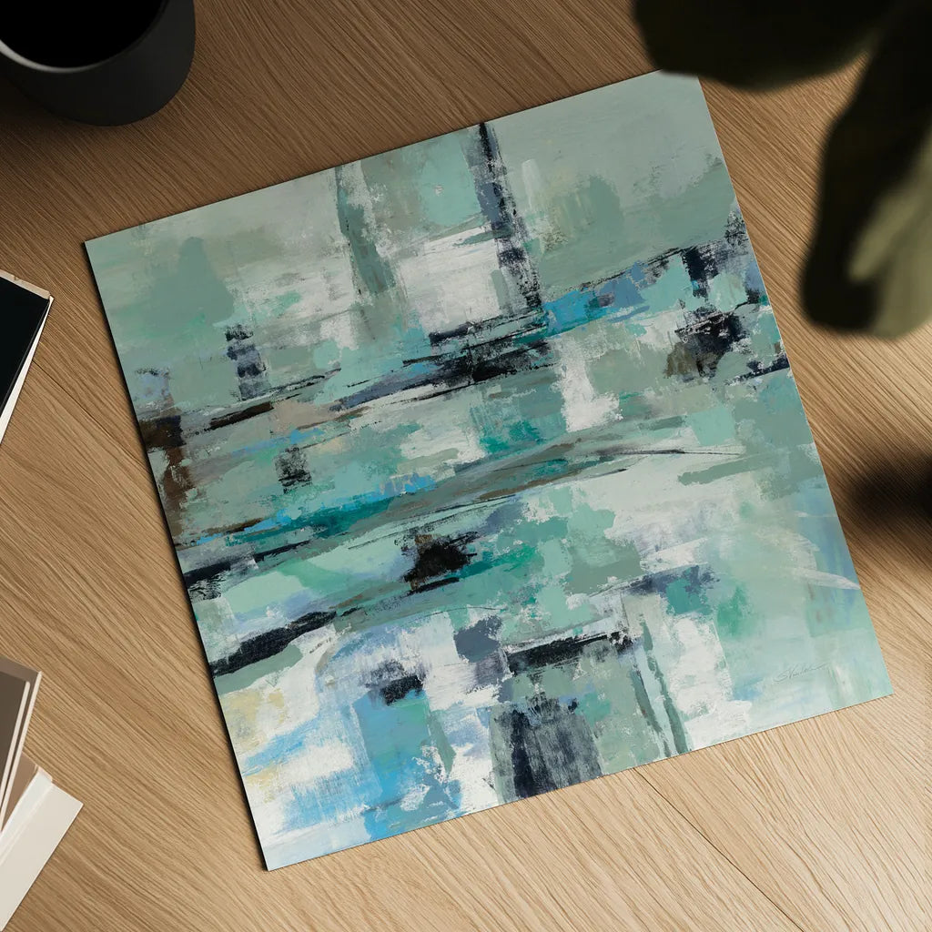 Sage Sea Foam by Silvia Vassileva. Shown as a detailed flat fine art print, highlighting archival giclee quality. Available as an archival giclee rolled canvas, fine art paper, or poster print. SKU 59949a.