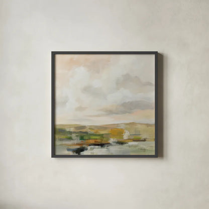 Sage Serenity by Silvia Vassileva. Shown in a sleek black glass frame for a contemporary gallery look. Available as an archival giclee rolled canvas, fine art paper, or poster print. SKU 84525a.