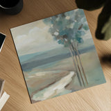 Sage Trees No Shrubs Sq by Silvia Vassileva. Shown as a detailed flat fine art print, highlighting archival giclee quality. Available as an archival giclee rolled canvas, fine art paper, or poster print. SKU 79421a.
