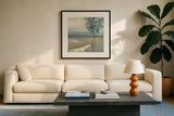 Sage Trees No Shrubs Sq by Silvia Vassileva. Displayed in a glass frame with matte in a clean modern living room. Available as an archival giclee rolled canvas, fine art paper, or poster print. SKU 79421a.