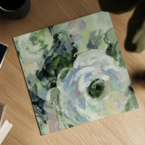 Sage and Lavender Peonies III by Silvia Vassileva. Shown as a detailed flat fine art print, highlighting archival giclee quality. Available as an archival giclee rolled canvas, fine art paper, or poster print. SKU 48717a.