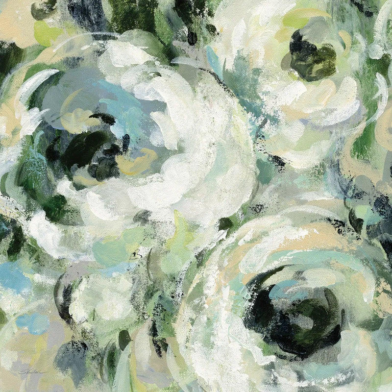 Sage and Neutral Peonies II by Silvia Vassileva. SKU 49783a. Archival Giclee Fine art print for wall decor.
