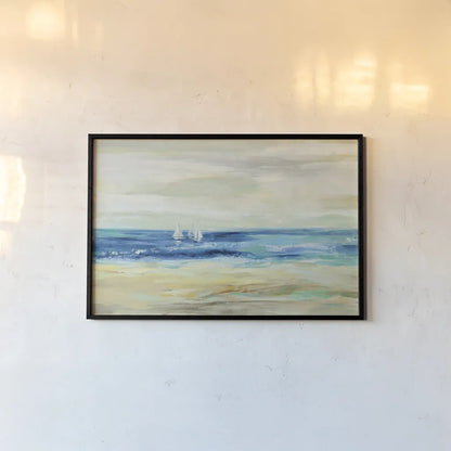 Sand and Sea by Silvia Vassileva. shown as a paper print in a black flame. Available as a archival giclee rolled canvas, fine art paper, or poster print. SKU 46650i.