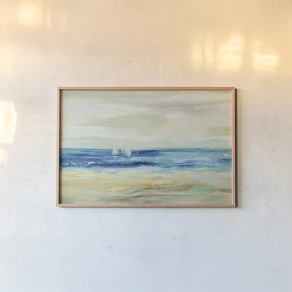 Sand and Sea by Silvia Vassileva. shown as a paper print in a natural frame. Available as a archival giclee rolled canvas, fine art paper, or poster print. SKU 46650i.