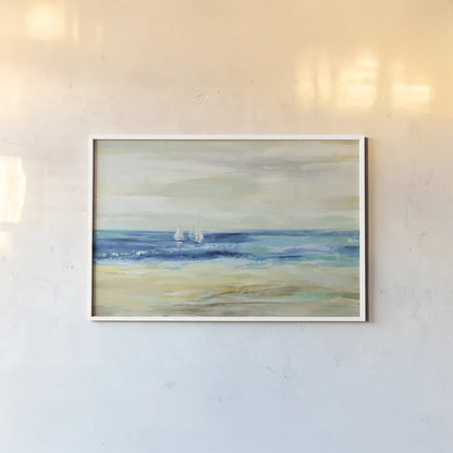 Sand and Sea by Silvia Vassileva. shown as a paper print in a white frame. Available as a archival giclee rolled canvas, fine art paper, or poster print. SKU 46650i.