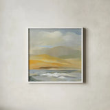 Sandy Coast II by Silvia Vassileva. Shown in a crisp white glass frame for a clean and minimalist style. Available as an archival giclee rolled canvas, fine art paper, or poster print. SKU 84813a.
