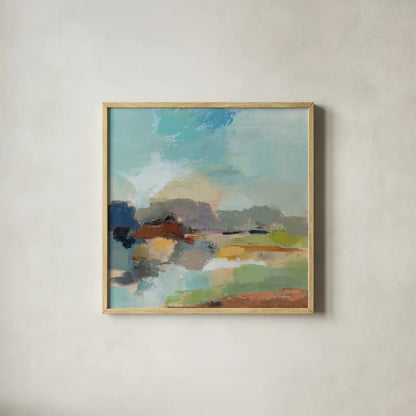 Sandy Road II by Silvia Vassileva. Shown in a natural wood glass frame for a timeless modern aesthetic. Available as an archival giclee rolled canvas, fine art paper, or poster print. SKU 86946a.