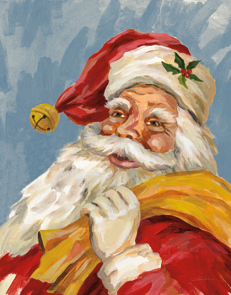 Santa on Blue by Silvia Vassileva
