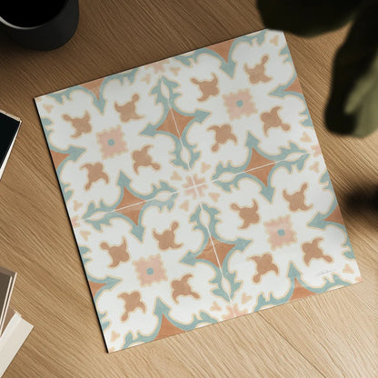 Santorini Tiles by Silvia Vassileva. Shown as a detailed flat fine art print, highlighting archival giclee quality. Available as an archival giclee rolled canvas, fine art paper, or poster print. SKU 66892a.