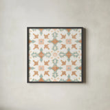 Santorini Tiles by Silvia Vassileva. Shown in a sleek black glass frame for a contemporary gallery look. Available as an archival giclee rolled canvas, fine art paper, or poster print. SKU 66892a.