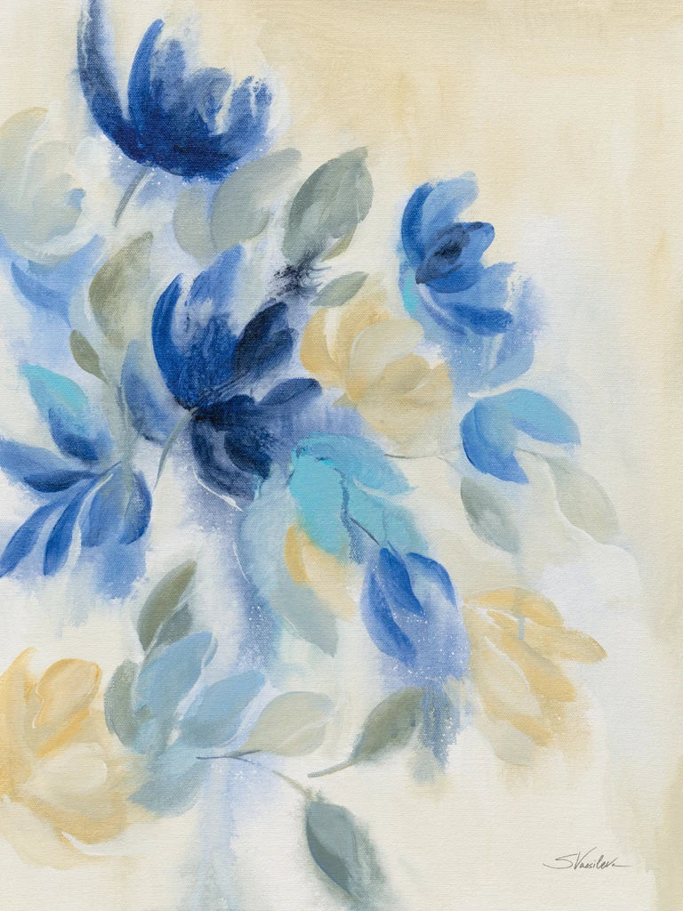 Sapphire Blue Floral I by Silvia Vassileva