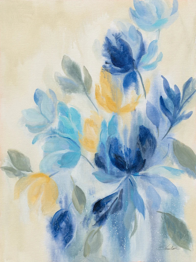 Sapphire Blue Floral II by Silvia Vassileva