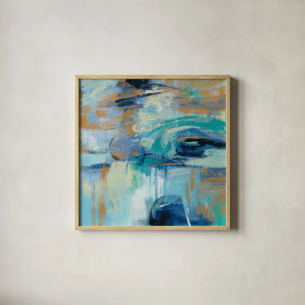 Sapphire Ring by Silvia Vassileva. Shown in a natural wood glass frame for a timeless modern aesthetic. Available as an archival giclee rolled canvas, fine art paper, or poster print. SKU 35830a.