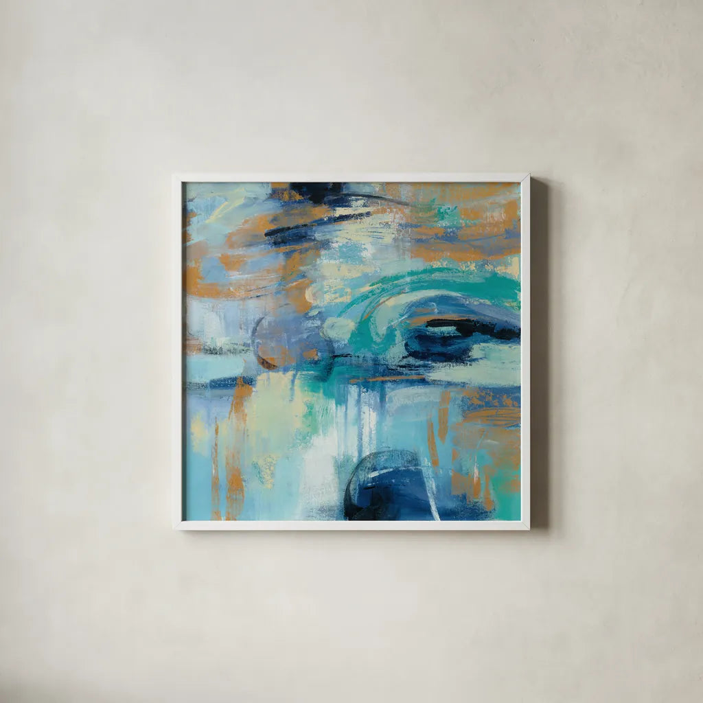 Sapphire Ring by Silvia Vassileva. Shown in a crisp white glass frame for a clean and minimalist style. Available as an archival giclee rolled canvas, fine art paper, or poster print. SKU 35830a.