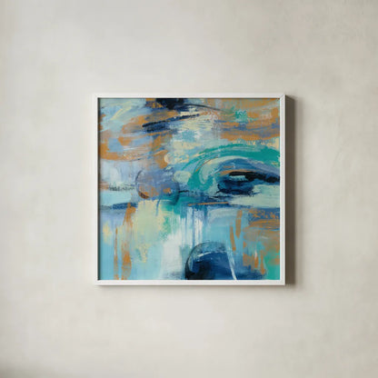 Sapphire Ring by Silvia Vassileva. Shown in a crisp white glass frame for a clean and minimalist style. Available as an archival giclee rolled canvas, fine art paper, or poster print. SKU 35830a.