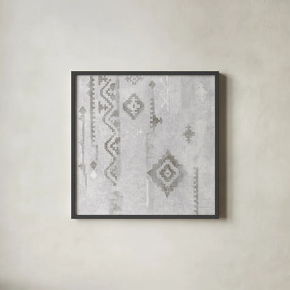 Scandinavian Mood II Silver by Silvia Vassileva. Shown in a sleek black glass frame for a contemporary gallery look. Available as an archival giclee rolled canvas, fine art paper, or poster print. SKU 56588a.