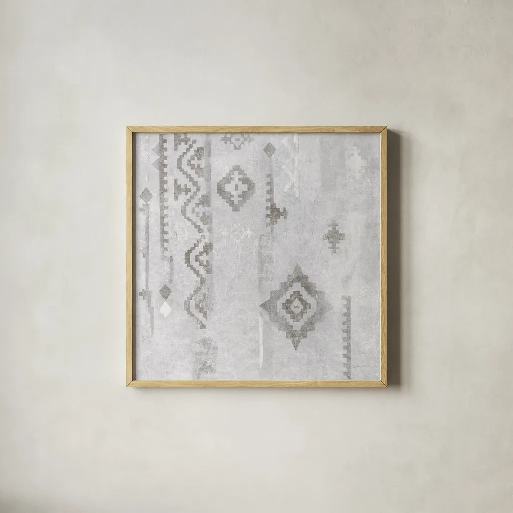 Scandinavian Mood II Silver by Silvia Vassileva. Shown in a natural wood glass frame for a timeless modern aesthetic. Available as an archival giclee rolled canvas, fine art paper, or poster print. SKU 56588a.