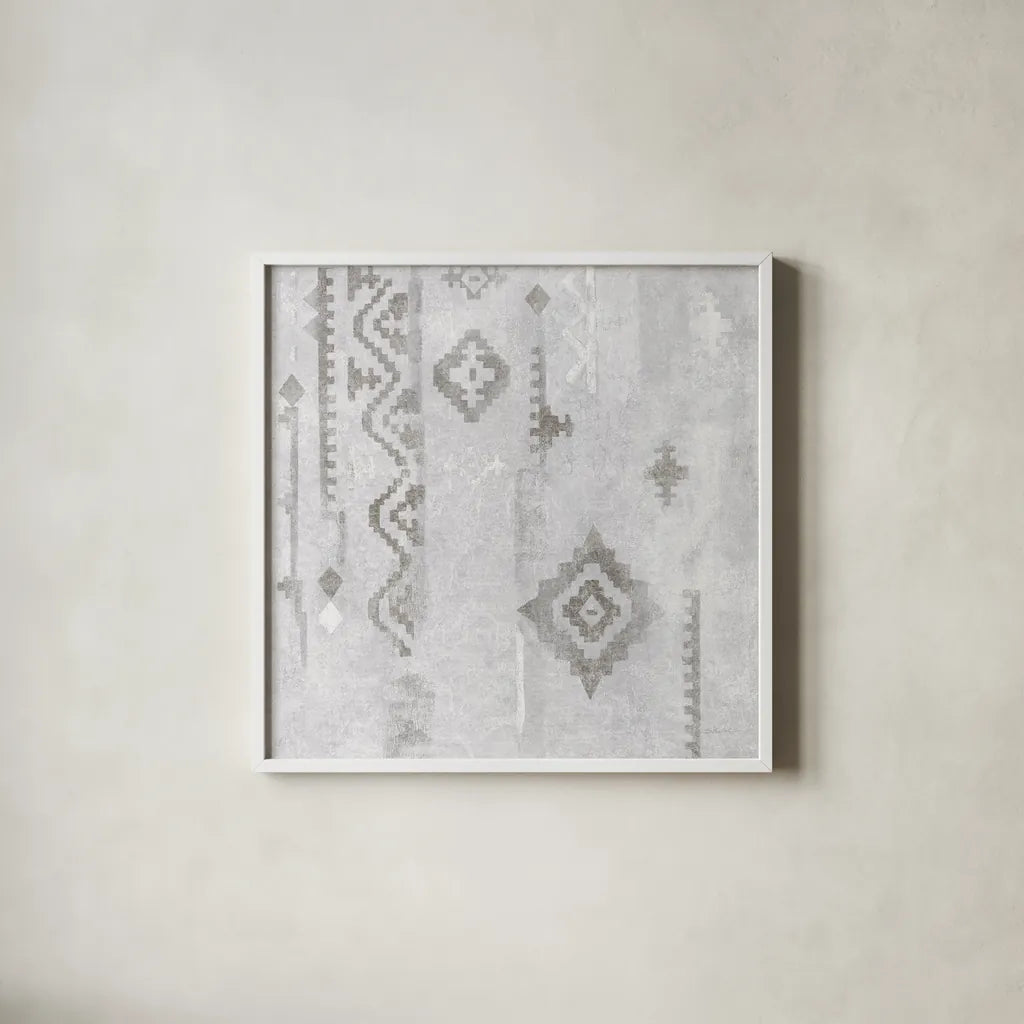 Scandinavian Mood II Silver by Silvia Vassileva. Shown in a crisp white glass frame for a clean and minimalist style. Available as an archival giclee rolled canvas, fine art paper, or poster print. SKU 56588a.