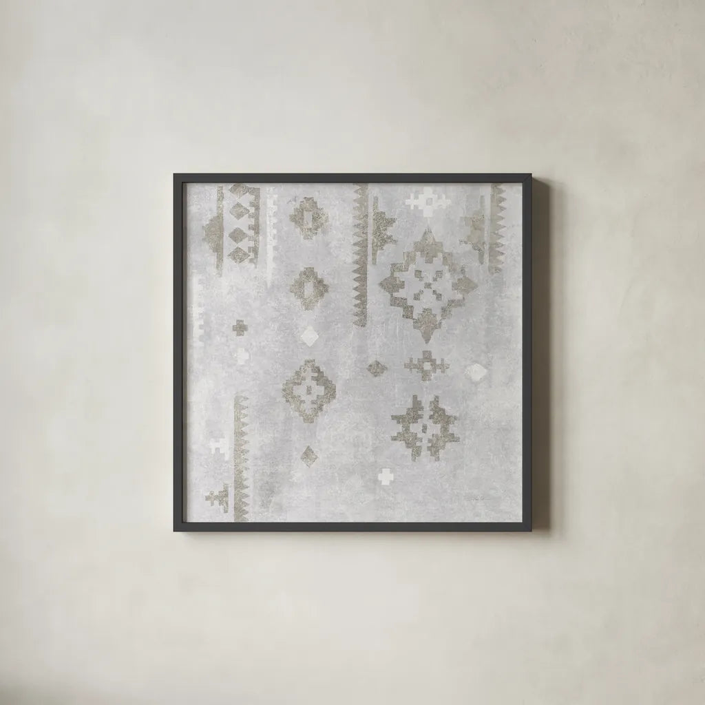 Scandinavian Mood III Silver by Silvia Vassileva. Shown in a sleek black glass frame for a contemporary gallery look. Available as an archival giclee rolled canvas, fine art paper, or poster print. SKU 56589a.