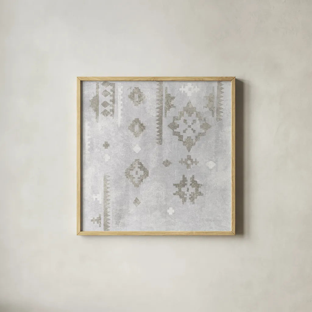 Scandinavian Mood III Silver by Silvia Vassileva. Shown in a natural wood glass frame for a timeless modern aesthetic. Available as an archival giclee rolled canvas, fine art paper, or poster print. SKU 56589a.