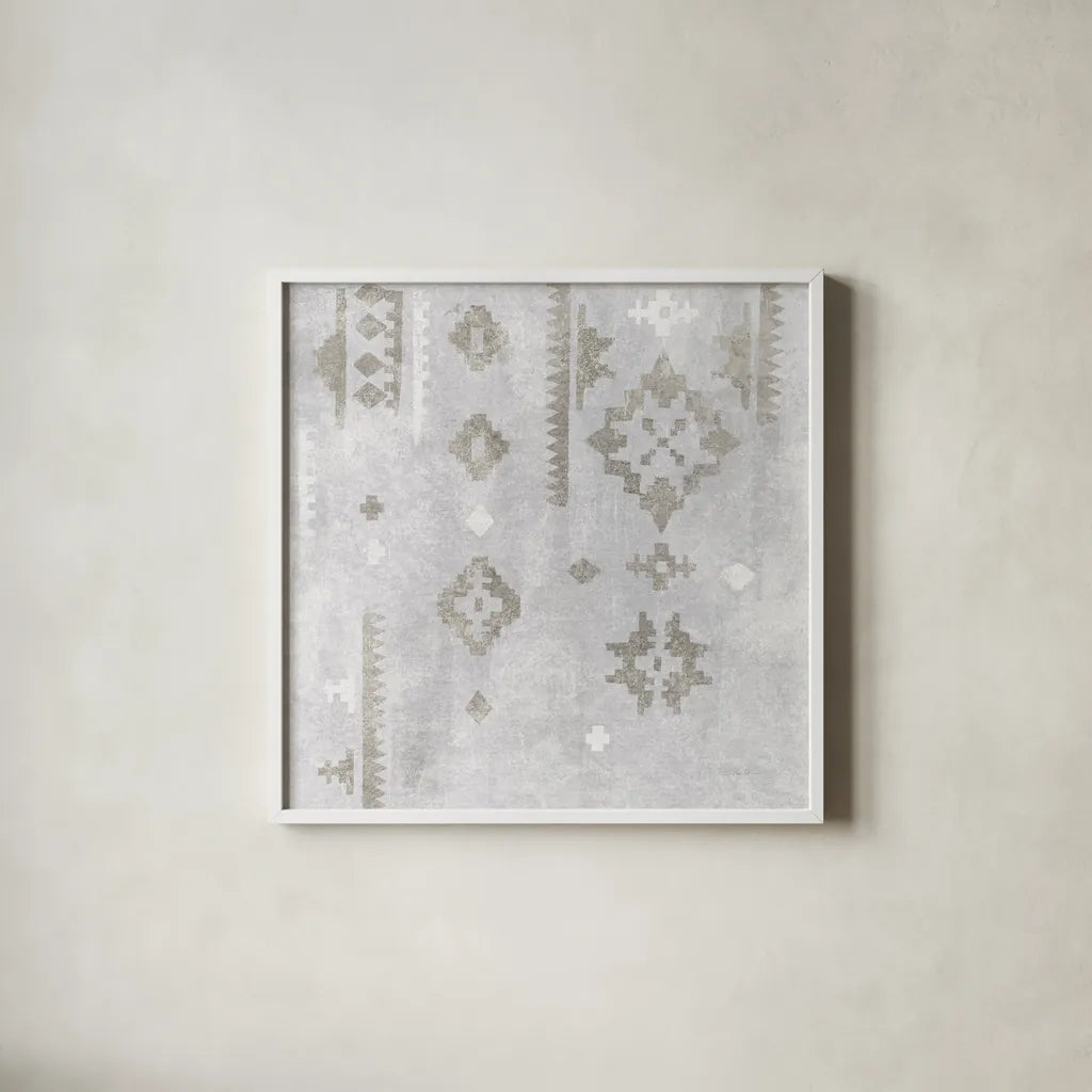 Scandinavian Mood III Silver by Silvia Vassileva. Shown in a crisp white glass frame for a clean and minimalist style. Available as an archival giclee rolled canvas, fine art paper, or poster print. SKU 56589a.