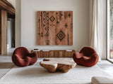 ScandinavianMood II Rust by Silvia Vassileva. Shown as extra-large giant wall art in a modern living room. Available as an archival giclee rolled canvas, fine art paper, or poster print. SKU 59370a.