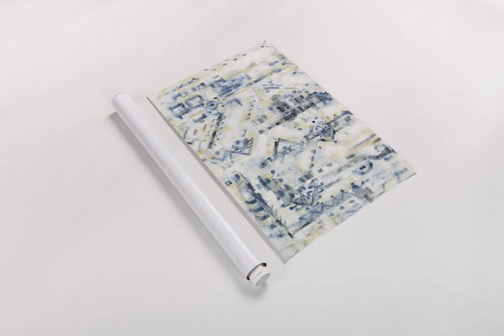 Scattered Indigo by Silvia Vassileva. shown as a rolled paper print. Available as archival giclee rolled canvas, fine art paper, or poster print. SKU 50281i.