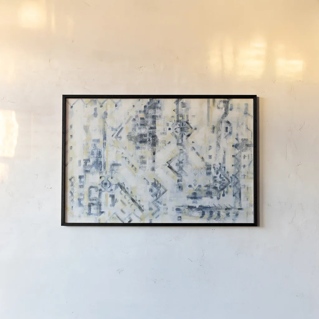 Scattered Indigo by Silvia Vassileva. shown as a paper print in a black flame. Available as a archival giclee rolled canvas, fine art paper, or poster print. SKU 50281i.