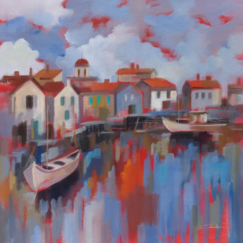 Seaport Village by Silvia Vassileva. SKU 93594a. Archival Giclee Fine art print for wall decor.