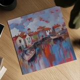 Seaport Village by Silvia Vassileva. Shown as a detailed flat fine art print, highlighting archival giclee quality. Available as an archival giclee rolled canvas, fine art paper, or poster print. SKU 93594a.
