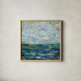 Seascape Sketches II by Silvia Vassileva. Shown in a natural wood glass frame for a timeless modern aesthetic. Available as an archival giclee rolled canvas, fine art paper, or poster print. SKU 14174a.