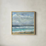 Seashore Crop by Silvia Vassileva. Shown in a natural wood glass frame for a timeless modern aesthetic. Available as an archival giclee rolled canvas, fine art paper, or poster print. SKU 16801a.