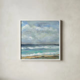 Seashore Crop by Silvia Vassileva. Shown in a crisp white glass frame for a clean and minimalist style. Available as an archival giclee rolled canvas, fine art paper, or poster print. SKU 16801a.