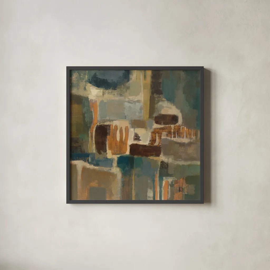 Seaside by Silvia Vassileva. Shown in a sleek black glass frame for a contemporary gallery look. Available as an archival giclee rolled canvas, fine art paper, or poster print. SKU 14226a.