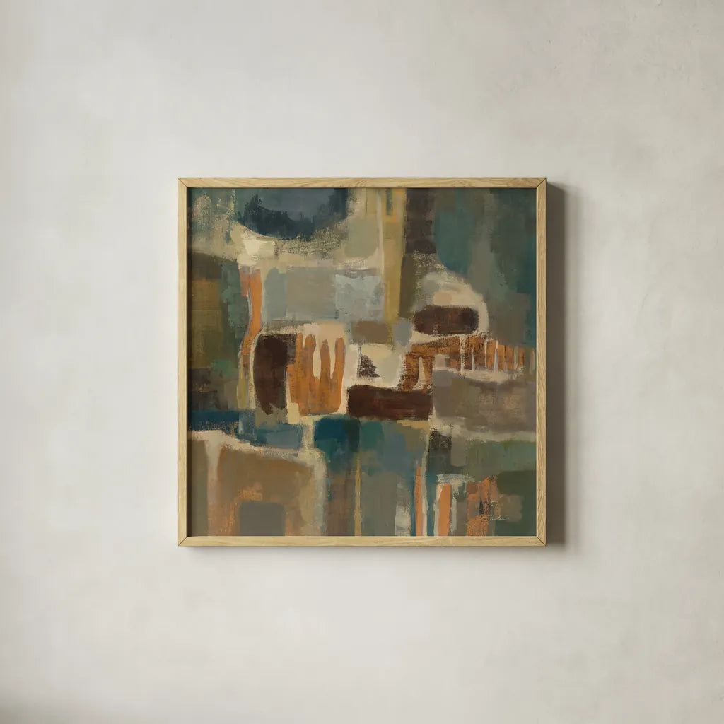 Seaside by Silvia Vassileva. Shown in a natural wood glass frame for a timeless modern aesthetic. Available as an archival giclee rolled canvas, fine art paper, or poster print. SKU 14226a.