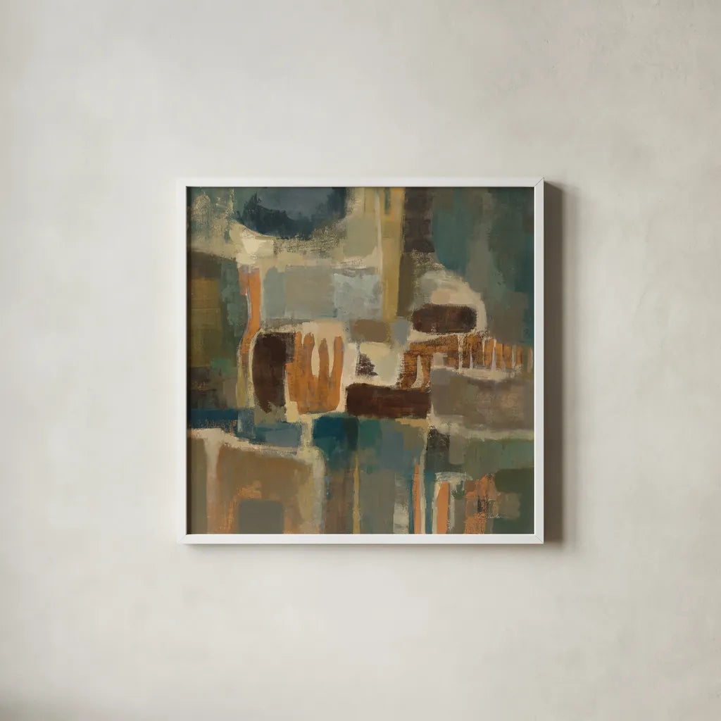 Seaside by Silvia Vassileva. Shown in a crisp white glass frame for a clean and minimalist style. Available as an archival giclee rolled canvas, fine art paper, or poster print. SKU 14226a.