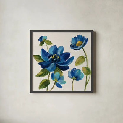 Seaside Garden I by Silvia Vassileva. Shown in a sleek black glass frame for a contemporary gallery look. Available as an archival giclee rolled canvas, fine art paper, or poster print. SKU 30154a.