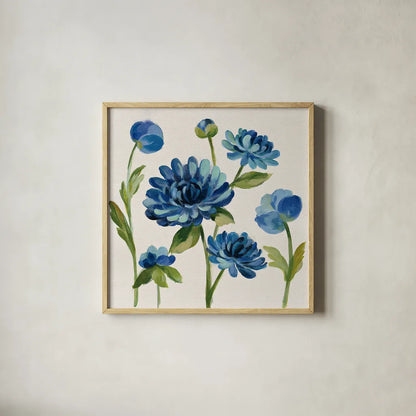 Seaside Garden II by Silvia Vassileva. Shown in a natural wood glass frame for a timeless modern aesthetic. Available as an archival giclee rolled canvas, fine art paper, or poster print. SKU 30155a.