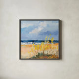 Seaside I by Silvia Vassileva. Shown in a sleek black glass frame for a contemporary gallery look. Available as an archival giclee rolled canvas, fine art paper, or poster print. SKU 91543a.