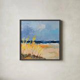Seaside II by Silvia Vassileva. Shown in a sleek black glass frame for a contemporary gallery look. Available as an archival giclee rolled canvas, fine art paper, or poster print. SKU 91544a.