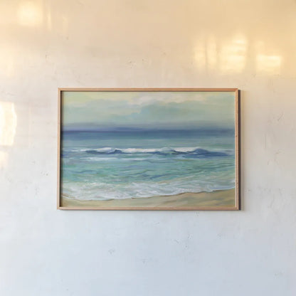 Seaside Sunrise by Silvia Vassileva. shown as a paper print in a natural frame. Available as a archival giclee rolled canvas, fine art paper, or poster print. SKU 67010i.