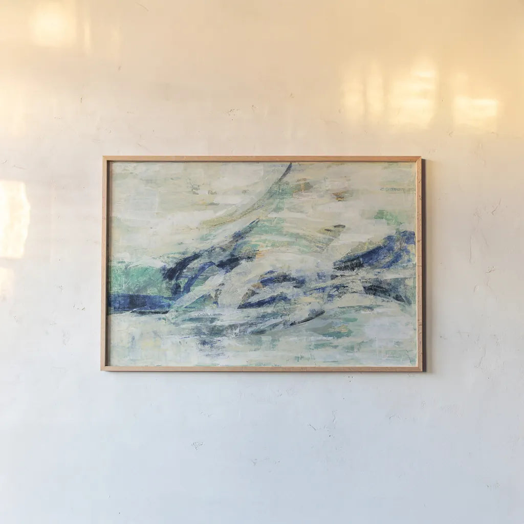 Seawave by Silvia Vassileva. shown as a paper print in a natural frame. Available as a archival giclee rolled canvas, fine art paper, or poster print. SKU 28117i.