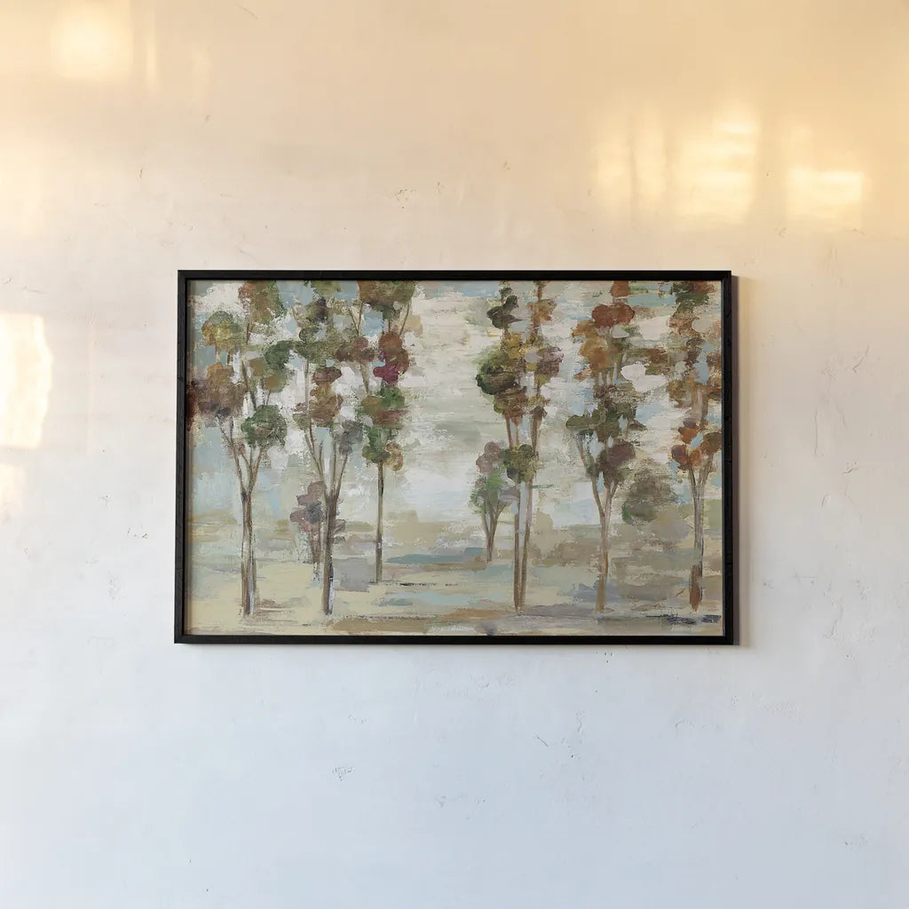 Serene Forest by Silvia Vassileva. shown as a paper print in a black flame. Available as a archival giclee rolled canvas, fine art paper, or poster print. SKU 26436i.