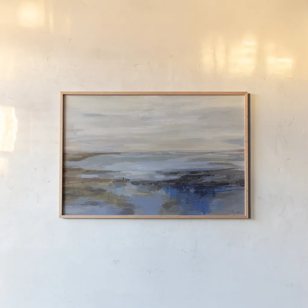 Serene Sea by Silvia Vassileva. shown as a paper print in a natural frame. Available as a archival giclee rolled canvas, fine art paper, or poster print. SKU 99709i.