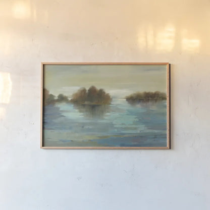 Serenity on the River Crop by Silvia Vassileva. shown as a paper print in a natural frame. Available as a archival giclee rolled canvas, fine art paper, or poster print. SKU 2882i.